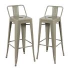 Kit - 2 X Banquetas Altas Iron Tolix Com Encosto - Industrial