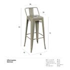 Kit - 2 X Banquetas Altas Iron Tolix Com Encosto - Industrial