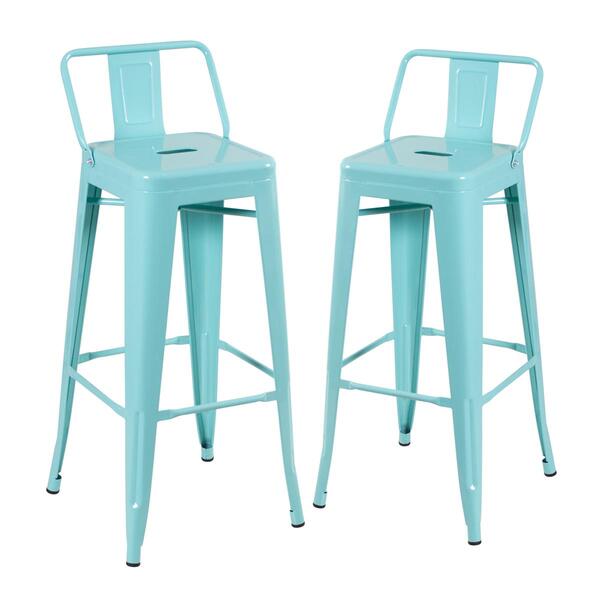 Kit - 2 X Banquetas Altas Iron Tolix Com Encosto - Industrial