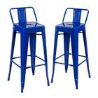 Kit - 2 X Banquetas Altas Iron Tolix Com Encosto - Industrial