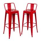 Kit - 2 X Banquetas Altas Iron Tolix Com Encosto - Industrial