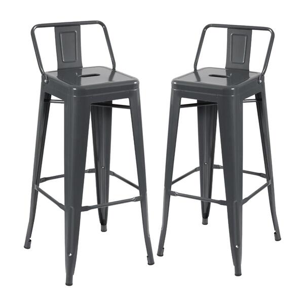 Kit - 2 X Banquetas Altas Iron Tolix Com Encosto - Industrial