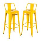 Kit - 2 X Banquetas Altas Iron Tolix Com Encosto - Industrial