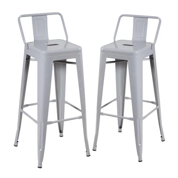Kit - 2 X Banquetas Altas Iron Tolix Com Encosto - Industrial