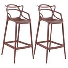 Kit - 2 X Banquetas Altas Masters Allegra - Marrom