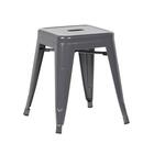 Kit - 2 X Banquetas Baixas Iron Tolix - 45 Cm - Cinza Escuro