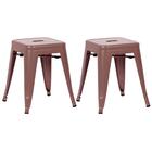 Kit - 2 X Banquetas Baixas Iron Tolix - 45 Cm - Marrom