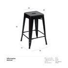 Kit - 2 X Banquetas Iron Tolix - 61 Cm - Industrial - Aço - V