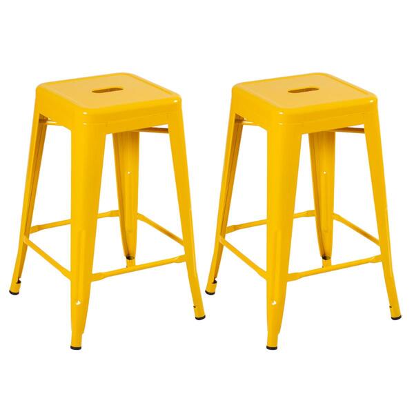 Kit - 2 X Banquetas Iron Tolix - 61 Cm - Industrial - Aço - V