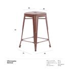 Kit - 2 X Banquetas Iron Tolix - 61 Cm - Industrial - Aço - V