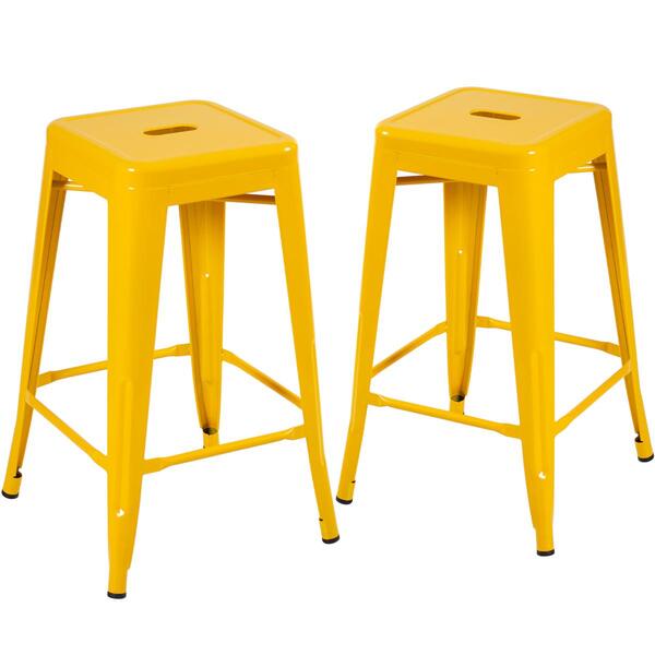 Kit - 2 X Banquetas Iron Tolix - 66 Cm - Industrial - Aço - V