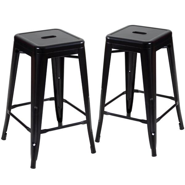 Kit - 2 X Banquetas Iron Tolix - 66 Cm - Industrial - Aço - V