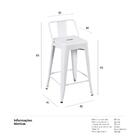 Kit - 2 X Banquetas Médias Iron Tolix Com Encosto - 66 Cm - B