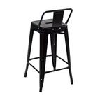 Kit - 2 X Banquetas Médias Iron Tolix Com Encosto - 66 Cm - P