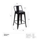 Kit - 2 X Banquetas Médias Iron Tolix Com Encosto - 66 Cm - P