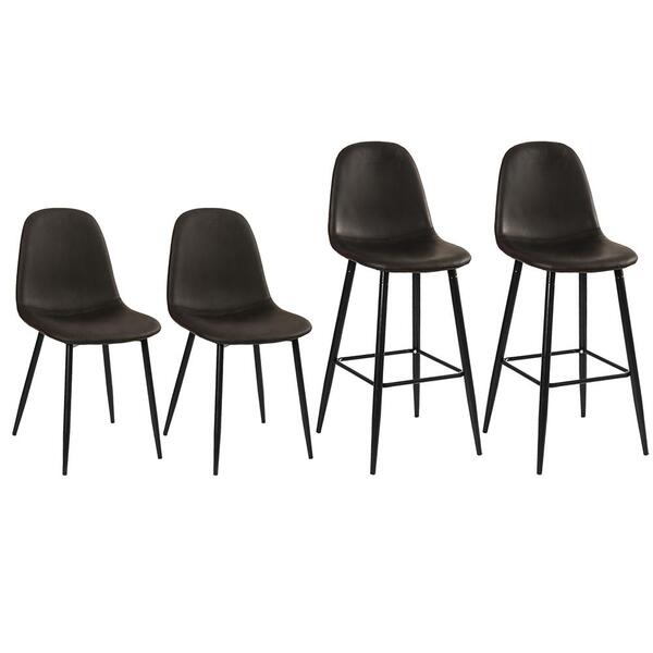 Kit - 2 X Cadeiras + 2 Banquetas Altas Estofadas Montana - Pr