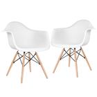 Kit - 2 X Cadeiras Charles Eames Eiffel Daw Com Braços - Base