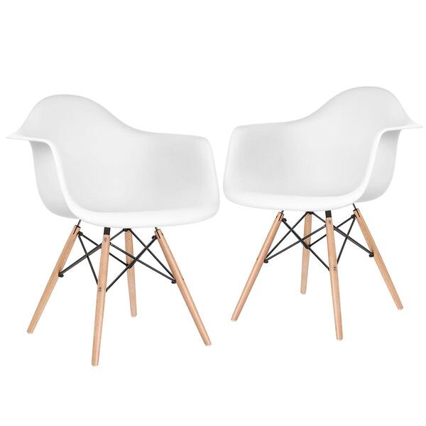 Kit - 2 X Cadeiras Charles Eames Eiffel Daw Com Braços - Base