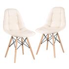 Kit - 2 X Cadeiras Eames Eiffel Botonê - Creme - Base De Made