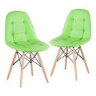 Kit - 2 X Cadeiras Eames Eiffel Botonê - Verde - Base De Made
