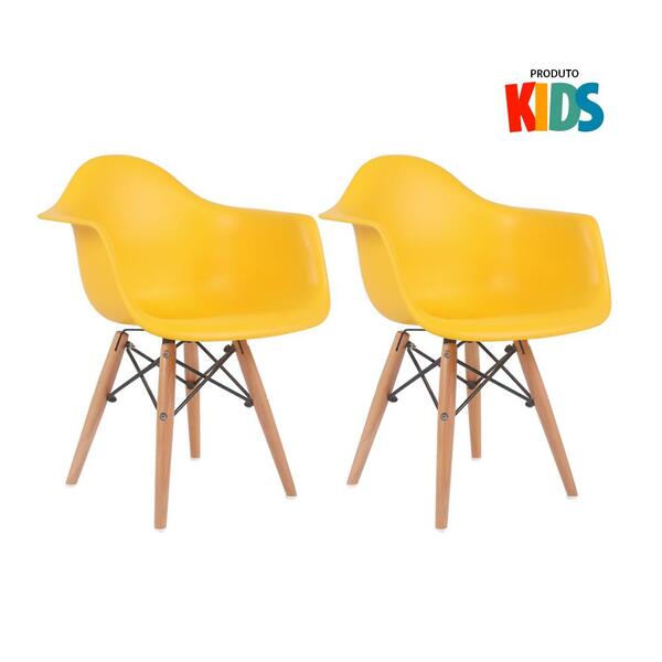 Kit - 2 X Cadeiras Eames Junior Com Apoios De Braços - Infant
