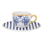 Kit 2 Xícaras Com Pires Coup Lusitana Oxford® Porcelana 200 Ml