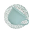 Kit 2 Xícaras Com Pires Donna Mandala Oxford Cerâmica 180ml