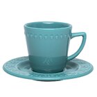 Kit 2 Xícaras Com Pires Mendi Enseada Oxford® Cerâmica 200ml