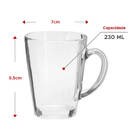 Kit 2 Xícaras De Vidro Lisa 230ml Prince Chá Café