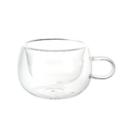 Kit 2 Xícaras Vidro Borossilicato Parede Dupla Chá 240ml