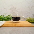 Kit 2 Xícaras Vidro Borossilicato Parede Dupla Chá 240ml