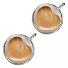 Kit 2 Xícaras Vidro Borossilicato Parede Dupla Coração 80ml