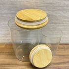 Kit 2pçs Porta Tempero Vidro Bambu 250 E 550ml