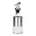 Kit 2x Galheteiro De Vidro E Aço Inoxidável 200ml Porta Azeit