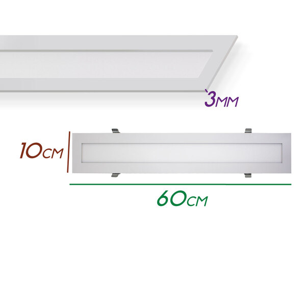 kit 2x painel luminaria led 18w embutir