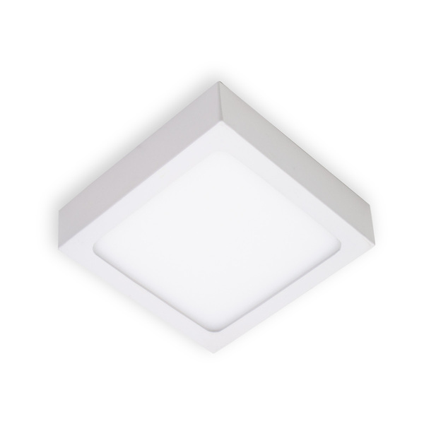 Kit 2x Painel Plafon Led 8w Luminária Sobrepor 9x9cm Branco F
