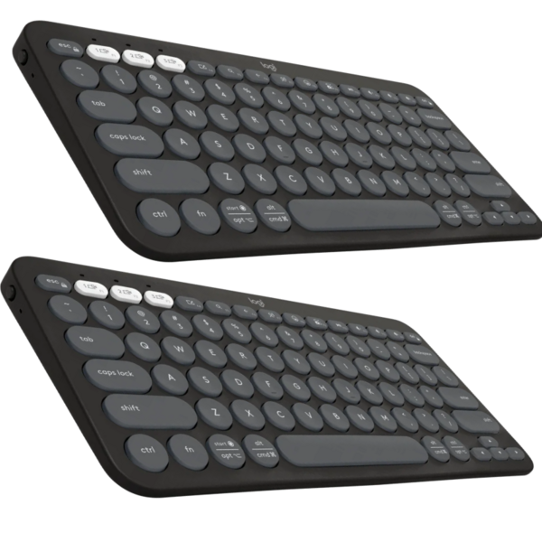 Kit 2x Teclado Bluetooth Logitech K380s Pebble Key 2 Grafite