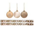 Kit 30 Bolas Natal Mista Glitter, Fosca, Lisa Champagne 3cm -