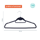 Kit 30 Cabides De Veludo Preto Com Gancho Unica U