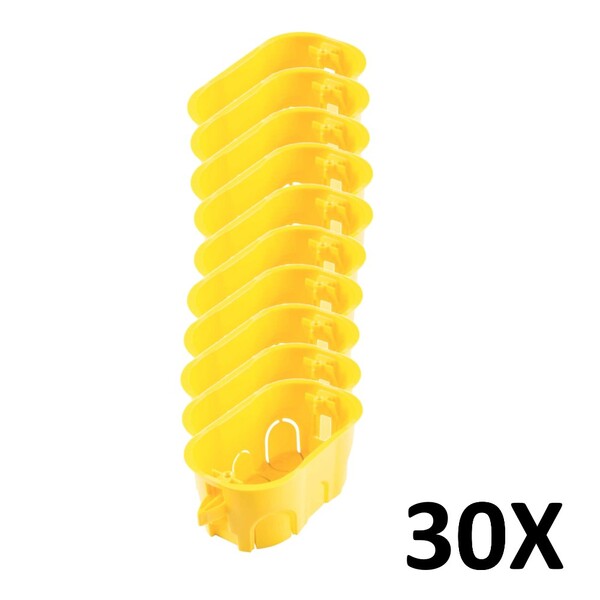 Kit 30 Caixa De Luz 4x2 Drywall Obras  Amarela