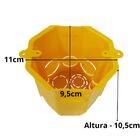 Kit 30 Caixa Luz Plást Sextavada Dupla Fundo Fixo Amarela 3"