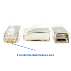 Kit 30 Conector Blindado Rj45 Cristal 8p8c Cat6