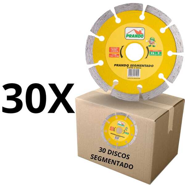Kit 30 Discos Prando Segmentado 110 Mm X 20 Mm Mármore