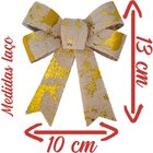 Kit 30 Enfeite Árvore Natal Laço Lacinho Dourado 13cm