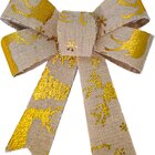 Kit 30 Enfeite Árvore Natal Laço Lacinho Dourado 13cm