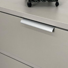 Kit 30 Puxadores Para Móveis Wave Reto Alumínio Prata 125mm A