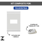 Kit 30 Tomada Simples 20a 4x2 Branca Embutir Liz Tramontina B