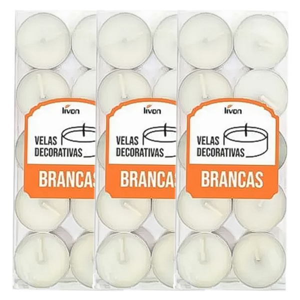Kit 30 Velas Flutuantes Branca Decoração Romântica