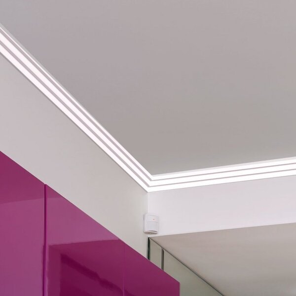 Kit 30m Linear Roda Teto Perfil De Poliestireno T30   Branco