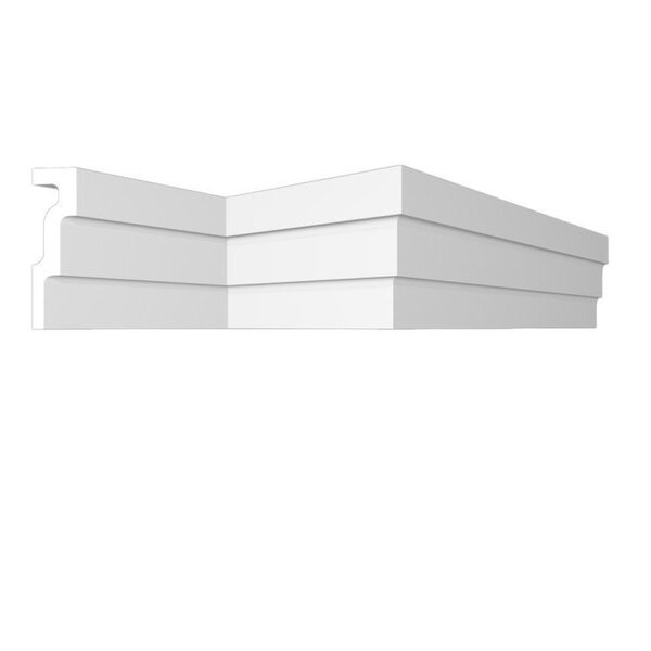 Kit 30m Linear Roda Teto Perfil De Poliestireno Up233 Branco